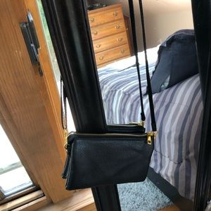 Black Faux Leather Clutch